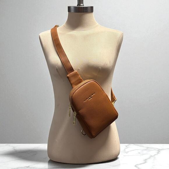 INICAT Women's Brown Faux Leather Mini Crossbody Bag - Picture 1 of 12